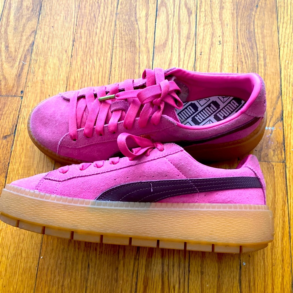 Pink Puma Platform Sneakers
